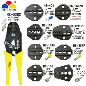 Crimping pliers HS-03BC 8 jaw for plug /tube/insulation/no insulation/crimping cap/coaxial cable terminals kit 230mm clamp tools