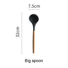 Load image into Gallery viewer, Silicone Kitchen Tools Cooking Sets Soup Spoon Spatula Non-stick Shovel with Wooden Handle Special Heat-resistant Design