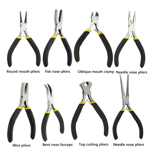 OUTAD New Jewellery Making Beading Mini Pliers Tools Kit Set Round Flat Long Nose Dropshipping