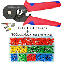 Load image into Gallery viewer, Tubular terminal crimping tools mini electrical pliers HSC8 10SA 0.25-10mm2 23-7AWG 6-4A/6-6A 0.25-6mm2 high precision clamp set