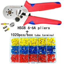 Load image into Gallery viewer, Tubular terminal crimping tools mini electrical pliers HSC8 10SA 0.25-10mm2 23-7AWG 6-4A/6-6A 0.25-6mm2 high precision clamp set